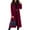 Wine, variant on Women's Long Double-Breasted Woolen Coat - Fashion Solid Color Oversized Outerwear, Elegant Warm Winter Coat for Women, Light Blue Size XL
