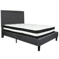 thumbnail image 2 of Emma + Oliver Full Panel Tufted Platform Bed/Mattress in Dark Gray Fabric, 2 of 6