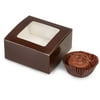 25 PK, Chocolate Window Candy Truffle Boxes 2-5/8 x 2-3/4 x 1-1/4" Holds 4 For Wedding Favors, & Basket Fillers, Made In USA