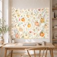thumbnail image 5 of Blush and Orange Pumpkins Among Pastel Florals, Romantic Watercolor for Botanical Lovers, Garden Wall Art, Mother's Day Gift, Tapestry Wall Hanging for Bedroom and Living Room, 5 of 7