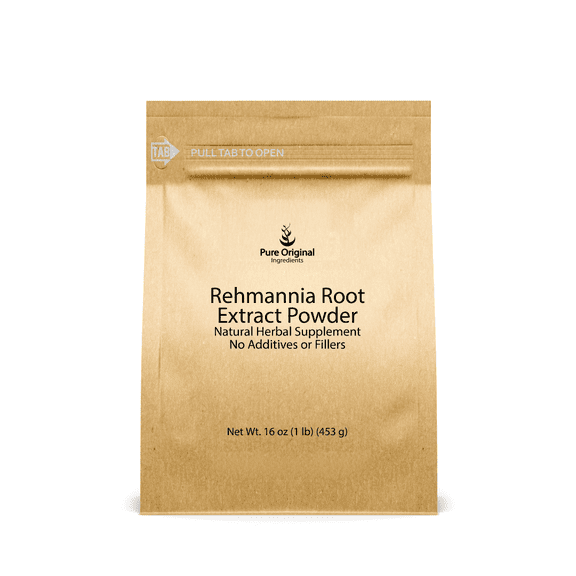 PURE ORIGINAL INGREDIENTS Rehmannia Root Extract Powder 1 lb Non-GMO, Chinese Foxglove, Traditional Herbal Supplement