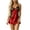 Red, variant on AHTJRT Women's Satin Nightdress Lace Sheer Lingeries Deep V Neck Spaghetti Strap Sleepwear Chemise Mini Teddy Bridal Negligees Wine L