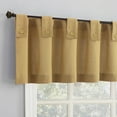 thumbnail image 2 of Archaeo 2-pack Cotton Blend Button Tab Top Cafe Curtain Pair, 54"x36", Camel, 2 of 5