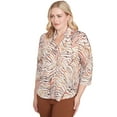 thumbnail image 3 of Alfred Dunner Womens Animal Burnout Button Front Top, 3 of 4