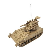 1:72 Armored Tank Model Rotation Fort DIY Assemble Craft Miniature Tracked Crawler Chariot for Kids Collectibles Table Scene Gift