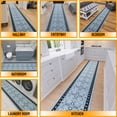 thumbnail image 2 of Ottomanson Kitchen Rug Set 2-Piece, Washable Non-Slip Mats for Kitchen, 22.5" x 72" + 31" x 60", Mahal Blue, 2 of 5