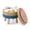 Blue, variant on Storage Ottoman Poufs Handwoven Footstool Seagrass Round Footrest Stool With 4 Wood Soft Padded Outdoor Seat For Hallway Lounge Bedroom Garden