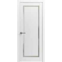 Modern Wood Interior Pre-Hung Door with Hardware | Planum 0888 White Silk | Single Panel Frame Trims | Bathroom Bedroom Sturdy Doors-18" x 84"