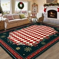 thumbnail image 3 of BLEUM CADE 8'x10' Christmas Area Rugs for Living Room, Washable Rugs for Bedroom Dinning Room,Red Checkered Rug Ultra Soft Non Slip Durable Large Carpet Home Decor, 3 of 8