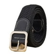 thumbnail image 4 of Previn Women's Loops Belt Braided Belt Circle Buckle Casual Chic All Seasons Canvas Belt Braid Black Small-Large, 4 of 5