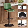 thumbnail image 5 of LainTene Set of 2 Swivel Bar Stools with Bentwood Back, Adjustable PU Leather Bar Chairs for Kitchen Island, Counter or Dining Room, Black, 5 of 9