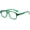 02 Green, variant on Aviator Blue Light Glasses for Women Men Fashion Thick Square Frame Computer Eyeglasses Anti