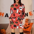 thumbnail image 5 of Halloween Sweatshirts--Women Long Sleeve Hooded Pockets Pullover Hoodie Dress Tunic Sweatshirt Autumn Long Hooded Tops, 5 of 5