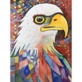 thumbnail image 1 of Bald Eagle Bird And Abstract Pattern Modern Folk Art Watercolour Painting Large Wall Art Poster Print Thick Paper 18X24 Inch, 1 of 5