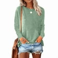 thumbnail image 4 of MORTTIC Women's 3-Pack Plus Size Long Sleeve Crew Neck T-Shirts, Loose Fit Basic Casual Tee Tops Gray Green Blue，2XL, 4 of 13