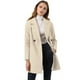 thumbnail image 1 of Abrigos de invierno raglán cruzados con solapa con muesca para mujer Blanco crema M, 1 of 6