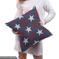 thumbnail image 4 of Ambesonne Prehistoric Country Fabric by the Yard Upholstery, US Freedom, 2 Yards, Dark Blue White and Ruby, 4 of 4