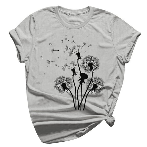 Ichuanyi New Women's T-Shirt Short Sleeves Fashion Big Floral Flower Lady T-shirts Top