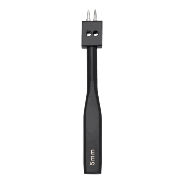 Herramienta perforadora de cuero con punta, perforadora, cortadora, herramienta manual profesional de acero de 5 mm para 2 dientes