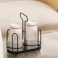 thumbnail image 6 of Disposable Cup Holder Organizer, Black Iron Paper Cup Shelf, 22x19.5x10.5cm Double Cup Storage Rack with Handle, Waterproof & Rustproof for Easy Cleaning, for Coffee Bar, Milk Tea Shop, and, 6 of 7