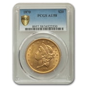 1870 $20 Liberty Gold Double Eagle AU-58 PCGS