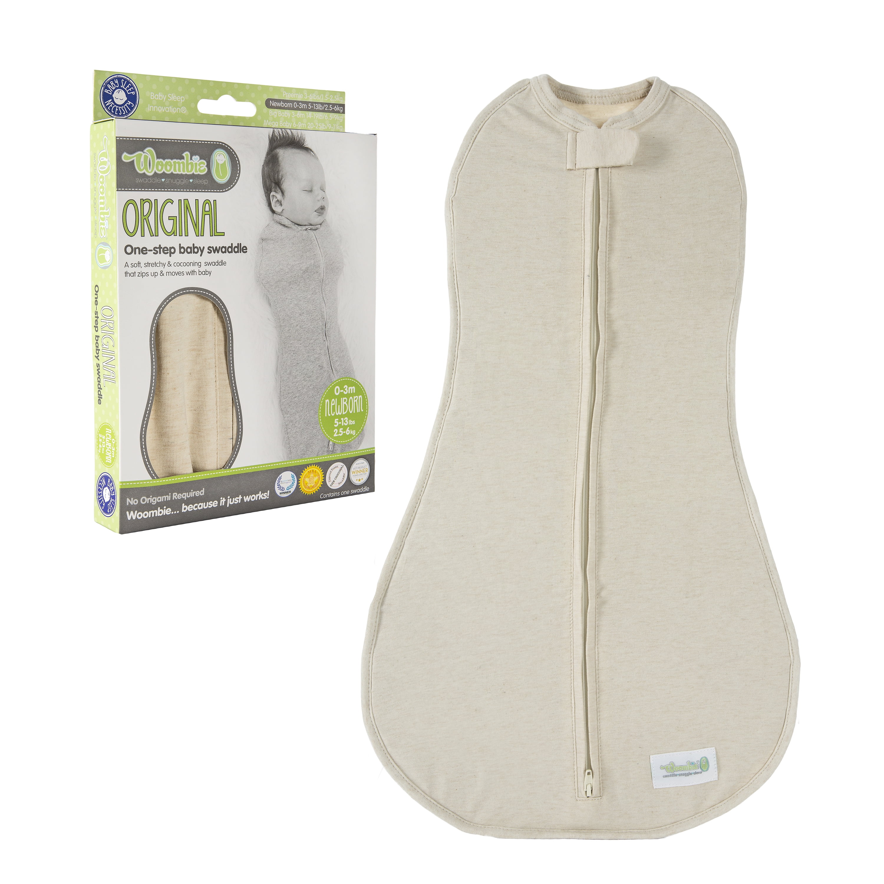Woombie Original OneStep Baby Swaddle Easy to Use Natural Approach