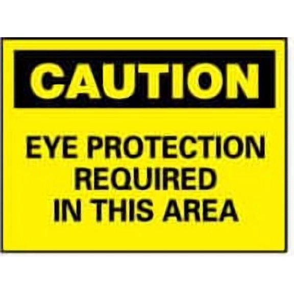NMC "Caution - Eye Protection Required in This Area", 10" Long x 14" Wide, Aluminum Safety Sign Rectangle, 0.04" Thick, Use for Accident Prevention