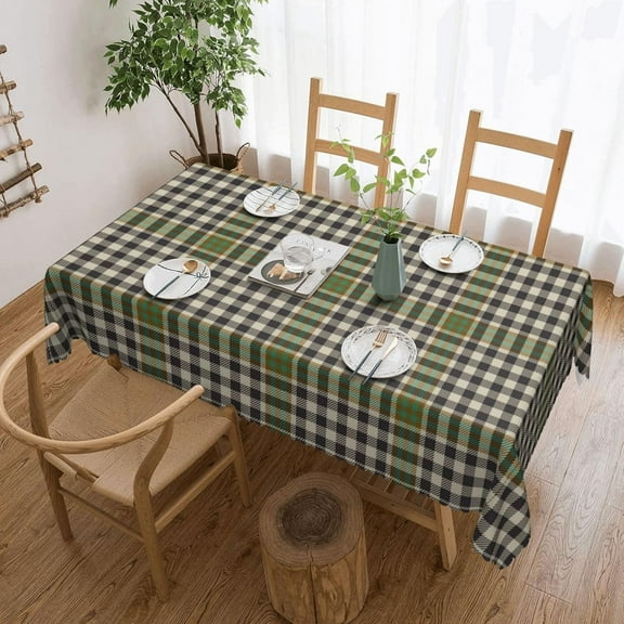 Rectangle Table Cloth, Scottish Clan Burns Check Tartan Plaid Resistant Washable Tablecloth Decorative Table Cover for Dining, Indoor and Outdoor