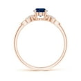 thumbnail image 2 of ANGARA Natural Vintage Style Oval Blue Sapphire Ring with Diamond Accents in 14K Rose Gold for Women (Size-7x5mm) | September Birthstone, Anniversary, Jewelry Gift for Women | Natural Sapphire Ring, 2 of 8