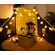 thumbnail image 4 of Guirnalda de luces LED, farol decorativo (a pilas) de papel kraft blanco - Longitud total: 3 metros | 20 bolas LED blancas, 4 of 4