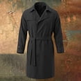 thumbnail image 5 of Hulanddfd Mens Coat Double Breasted Belted Trench Coat, Long Windbreaker with Pockets & Button Cuffs, Elegant Outerwear, 5 of 8