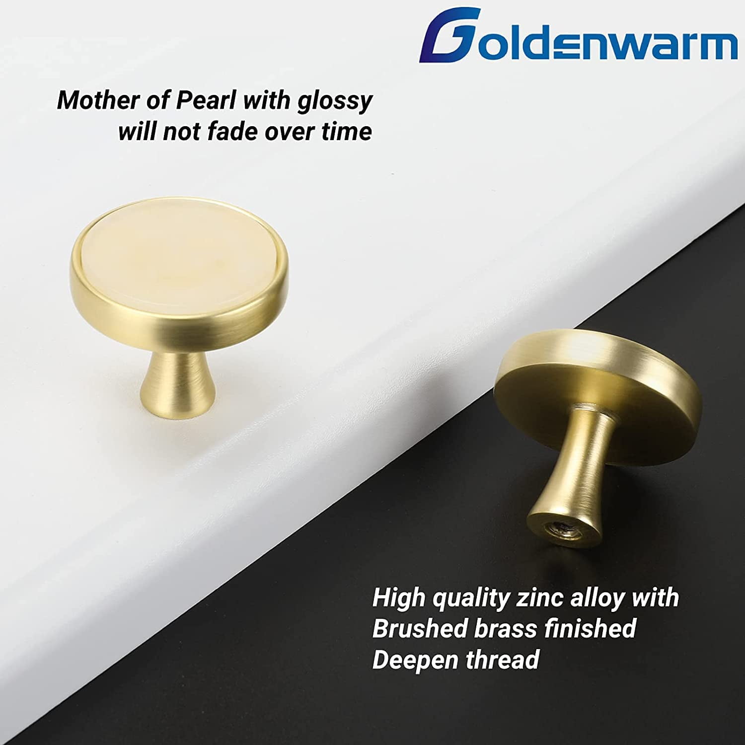 Goldenwarm 15 Pack Cabinet Knobs Zinc Alloy Brass Drawer Knobs Gold Kitchen Cabinet Knobs Dresser Knobs Hardware Knobs for Cabinets and drawers