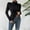 Black, variant on Womens Tops Dressy Casual Casual Solid Warm Base Shirt Long Sleeved Shirt Round Neck Tops Blouse