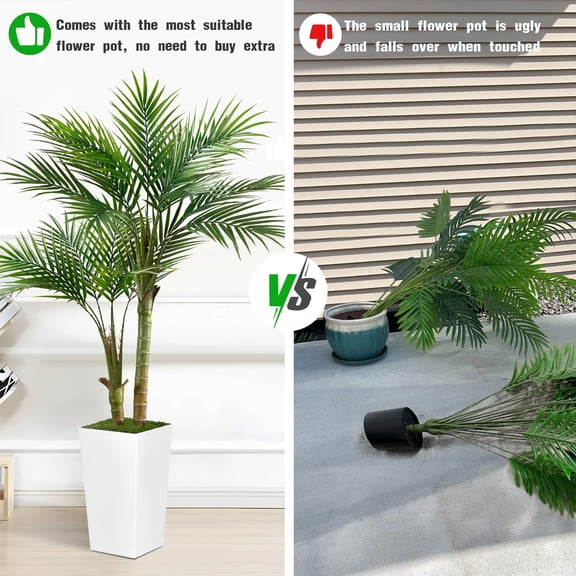 OLIVIVI Artificial Pearl Palm Tree 5FT Tall Faux Silk Plant for Home Office Decor Indoor Outdoor Fake Lifelike Potted Tree with Wood Branches 1 pack