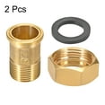 thumbnail image 3 of Conector de tubería de latón, Niple hexagonal, Conector roscado G3/4 Macho x G1 Hembra para acoplamiento de medidor de agua 2 Pcs, 3 of 3