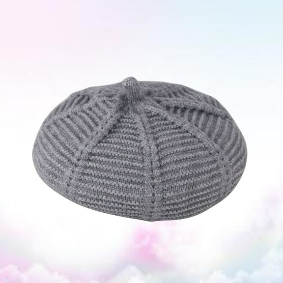 FELTECHELECTR French Beret For Girls Round Simple Design Wool Hat 16.5x6.5in Toddler Casual Wear