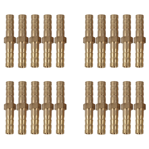 20Pcs 6mm Inner Dia Air Gas Straight Hose Pipe Barb Coupler Connector