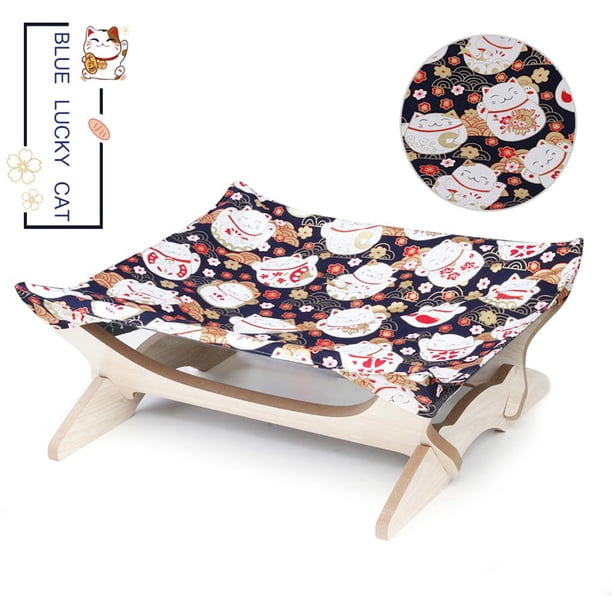 Soporte De Madera Para Mascotas Cuna Soporte De Madera Desmontable Tela Cómoda Cama Para Mascotas Vogacara PT001366-02