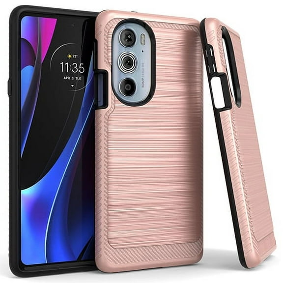 GSA Brushed Hybrid Case For Motorola Edge Plus, XT2201 - Rose Gold