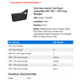 thumbnail image 2 of Front Door Interior Trim Panel - Compatible with 1987 - 1995 Jeep Wrangler 1988 1989 1990 1991 1992 1993 1994, 2 of 4