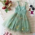 thumbnail image 4 of Spazoro Toddler Girls Dresses, Solid Color Short Sleeve New Style Round Neck Princess Dress for Child Girls Green Size 5 T, 4 of 4
