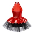 thumbnail image 2 of YONGHS Kids Girls Sleeveless Dance Tutu Dress Sequined Bowknot Ballet Leotard A Red 14, 2 of 5