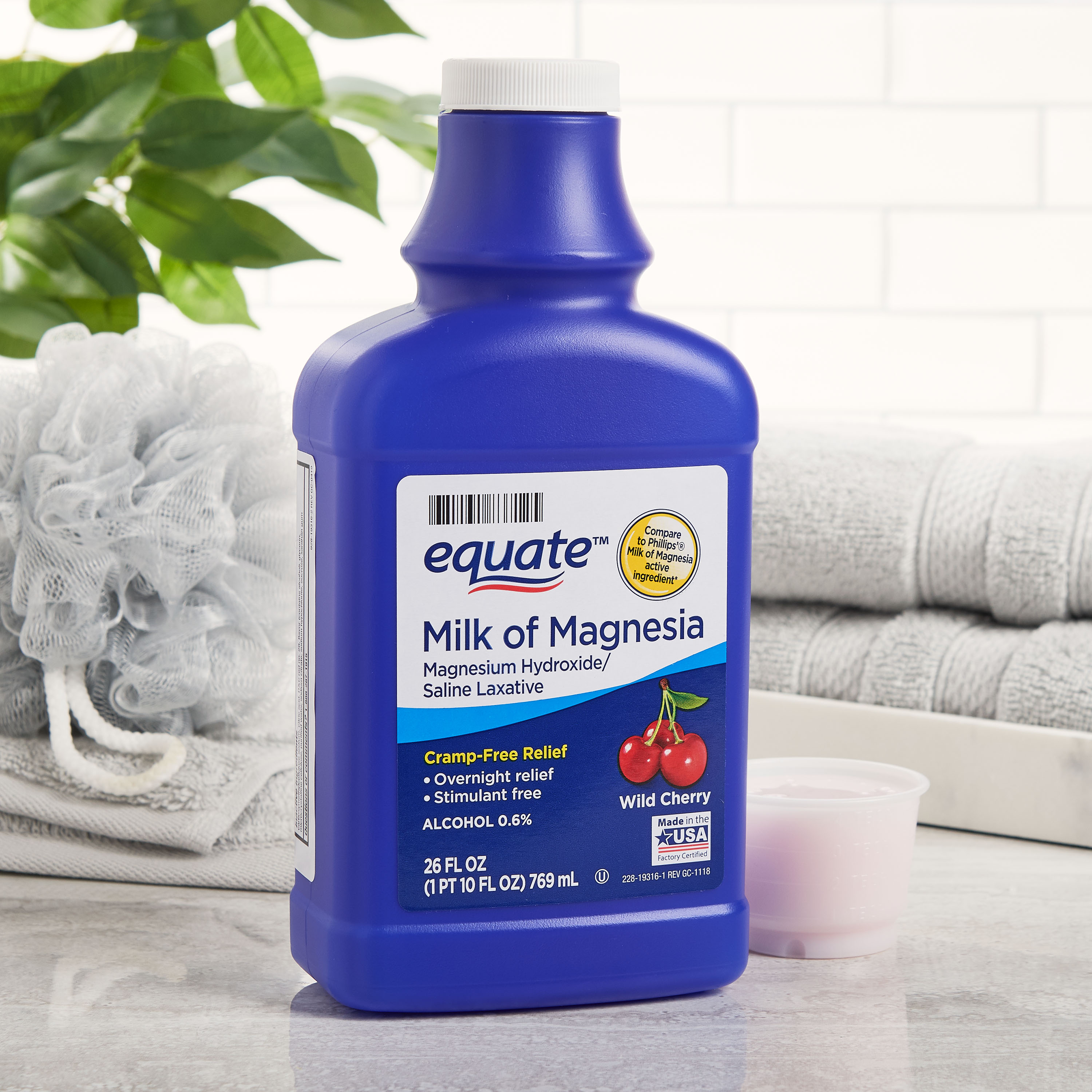 Equate Wild Cherry Milk of Magnesia, 26 fl. oz., over-the-counter, Laxative - image 5 of 9