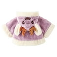 thumbnail image 3 of Maxcozy Baby Girls Winter Fur Cape Coat Thick Jacket Hoodie Cloak Cute Pom Pom Warm Outerwears, 3 of 4