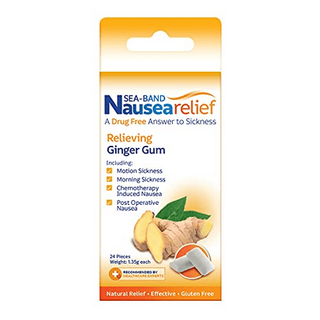 Sea-Band Anti-Nausea Ginger Gum For Motion & Morning Sickness