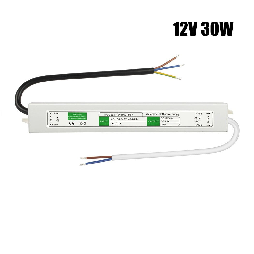 DC12V Walfront LED Driver Transformer Power Supply Waterproof IP67 Switching Power Supply 45W AC90?250V