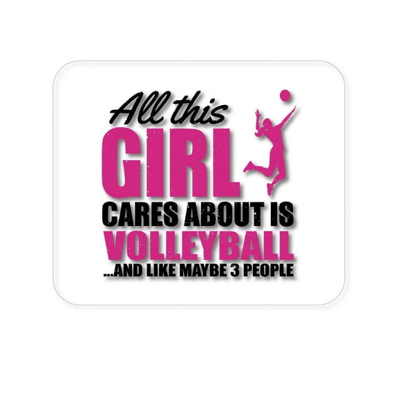 DistinctInk Mouse Pad - 1/4" Foam Rubber - All This Girl Cares About is Volleyball