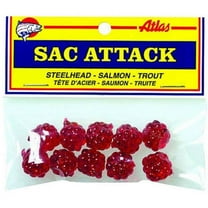 Atlas Mike's Sac Attack, Imitation Spawn Skein Eggs Soft Bait, Red, 10 Count
