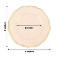 thumbnail image 3 of Efavormart 10 Pack | 9" Nude / Gold Scalloped Rim Plastic Dinner Plates, Disposable Party Plates For Weddings Party Events, 3 of 11