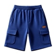 thumbnail image 7 of Mens Cargo Shorts Soild Color Casual Fashion Mens Shorts Elastic Waist Hiking Outdoors Athletic Shorts with Multi-Pocket for Summer Vacation, 7 of 7